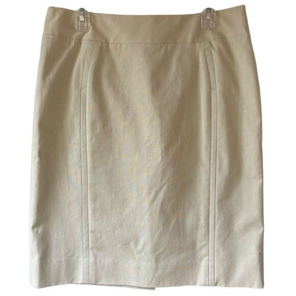 Carlisle Celadon Cream Green Pencil Skirt Zip Lined   Knee Length sz 12 Business - Picture 1 of 8